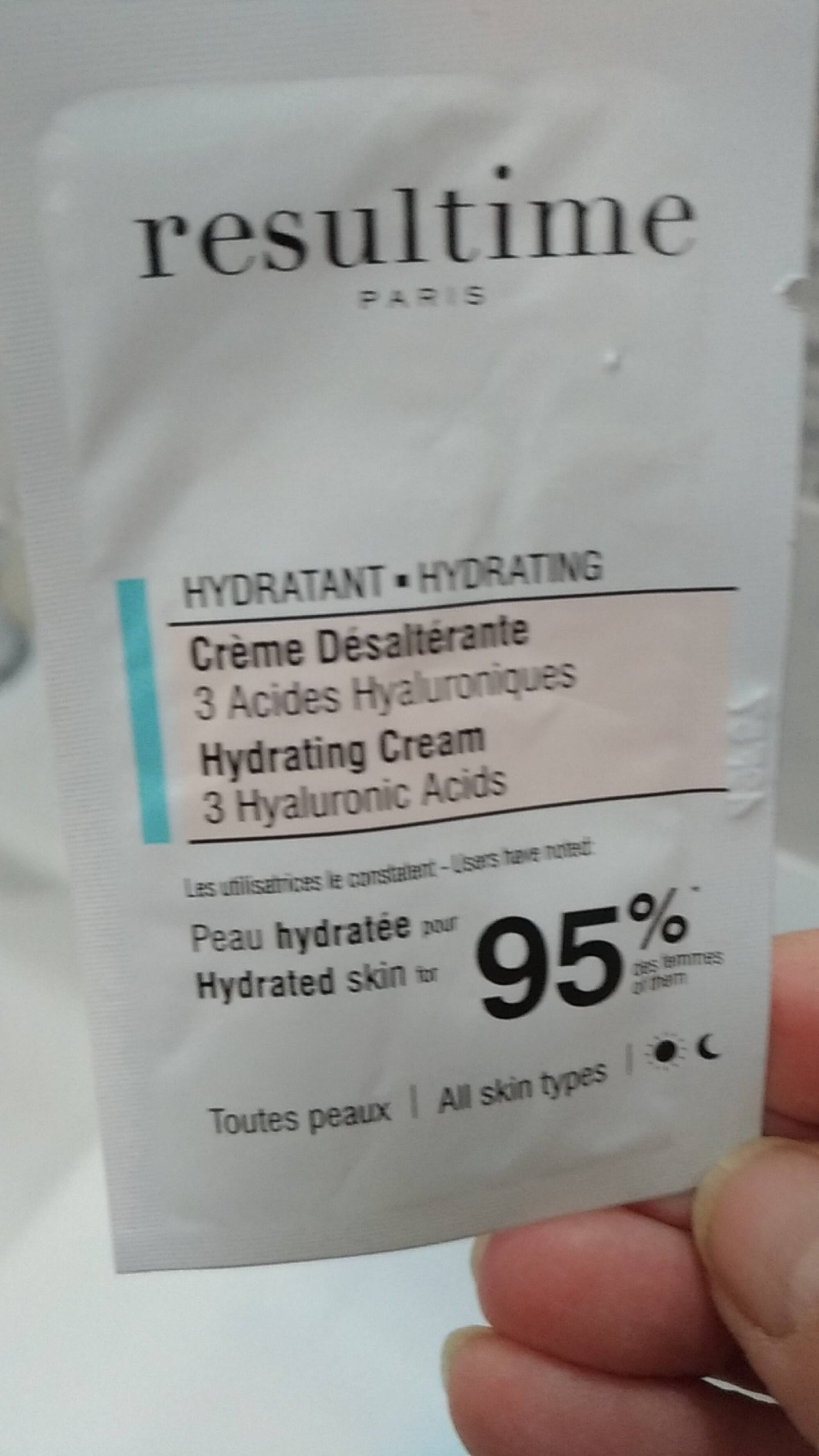 RESULTIME - Hydratant - Crème désaltérante 3 acides hyaluroniques
