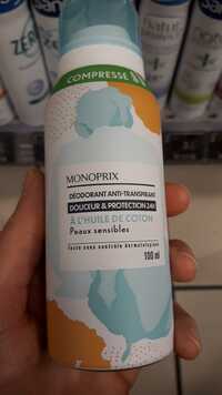 MONOPRIX - Déodorant anti-transpirant à l'huile de coton 24h