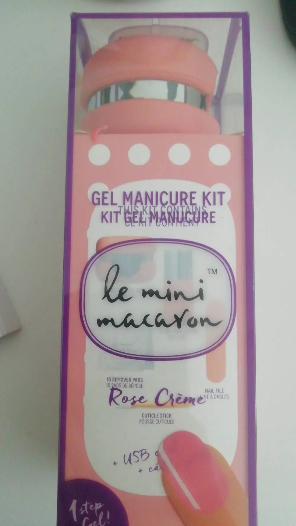 LE MINI MACARON - Kit gel manucure - Vernis semi-permanent Rose Crème 