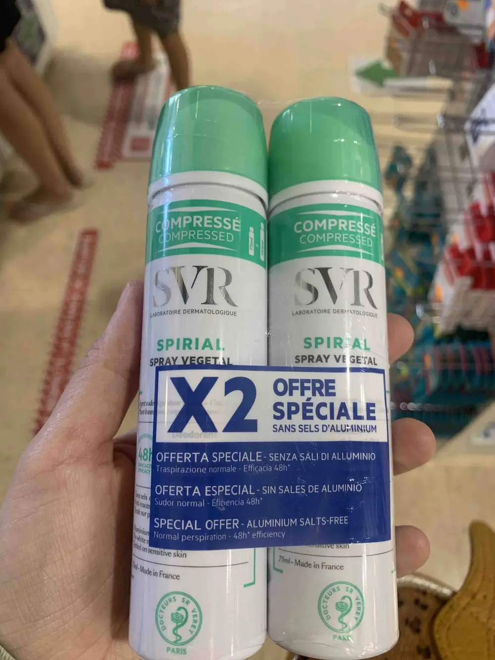 SVR LABORATOIRE DERMATOLOGIQUE - Spirial spray végétal - Déodorant 48h