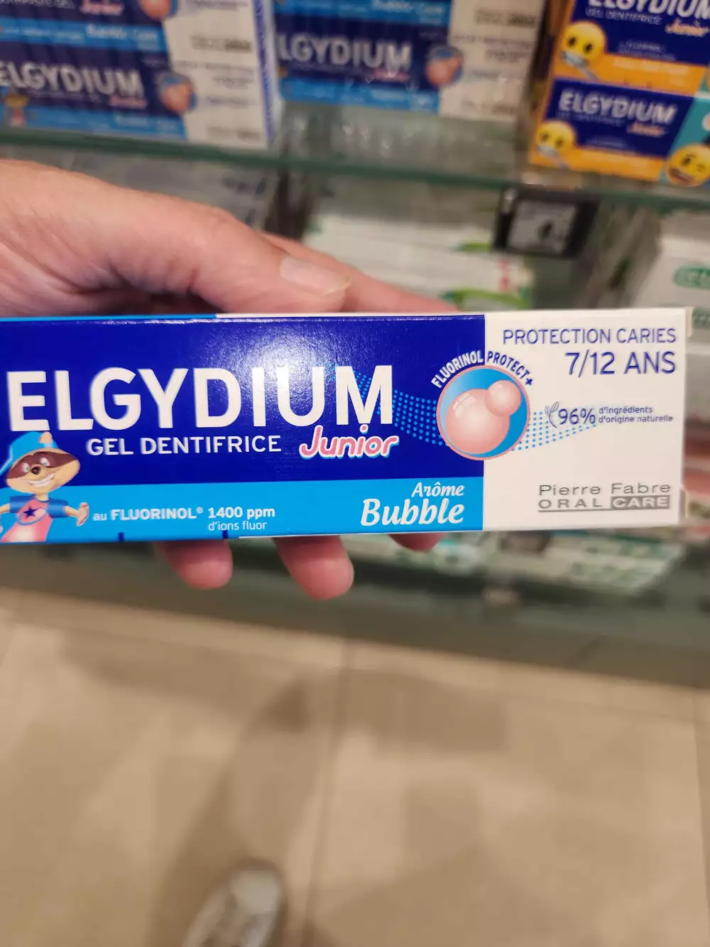 ELGYDIUM - Gel dentifrice junior arôme bubble