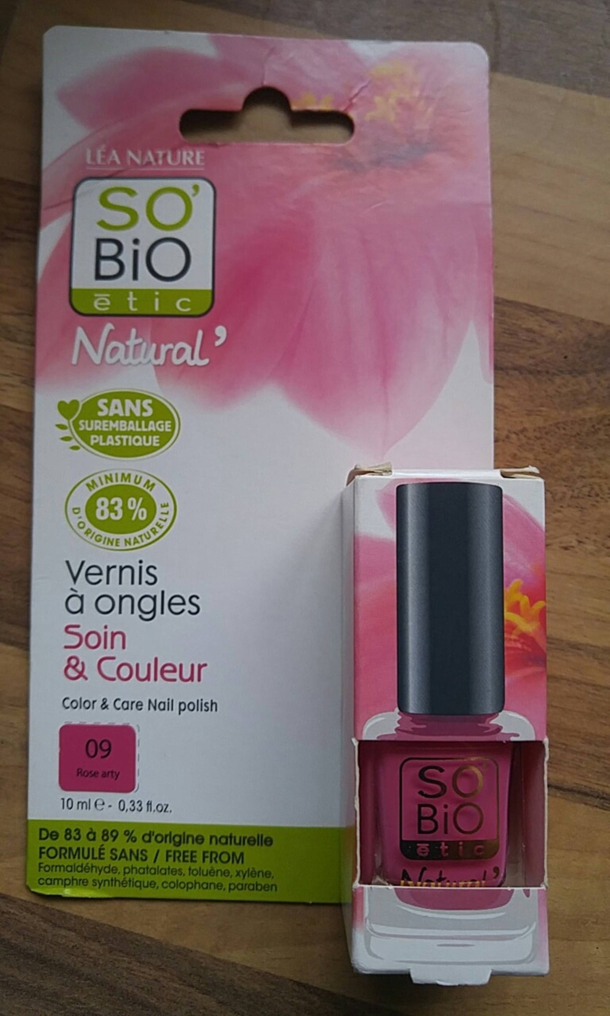 SO'BIO ÉTIC - Soin & couleur - Vernis à ongles 09 rose arty