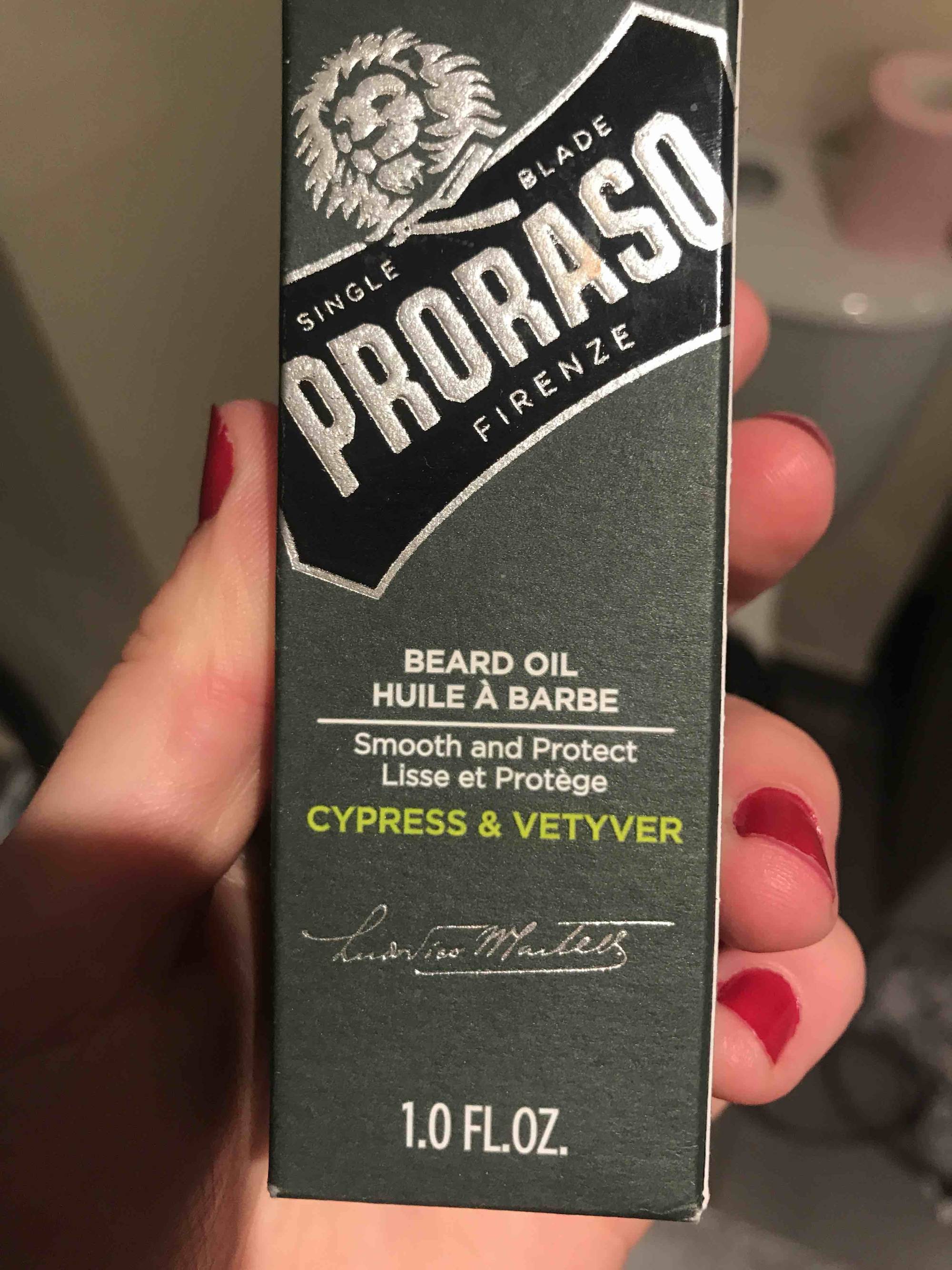 PRORASO - Cypress & vetyver - Huile à barbe