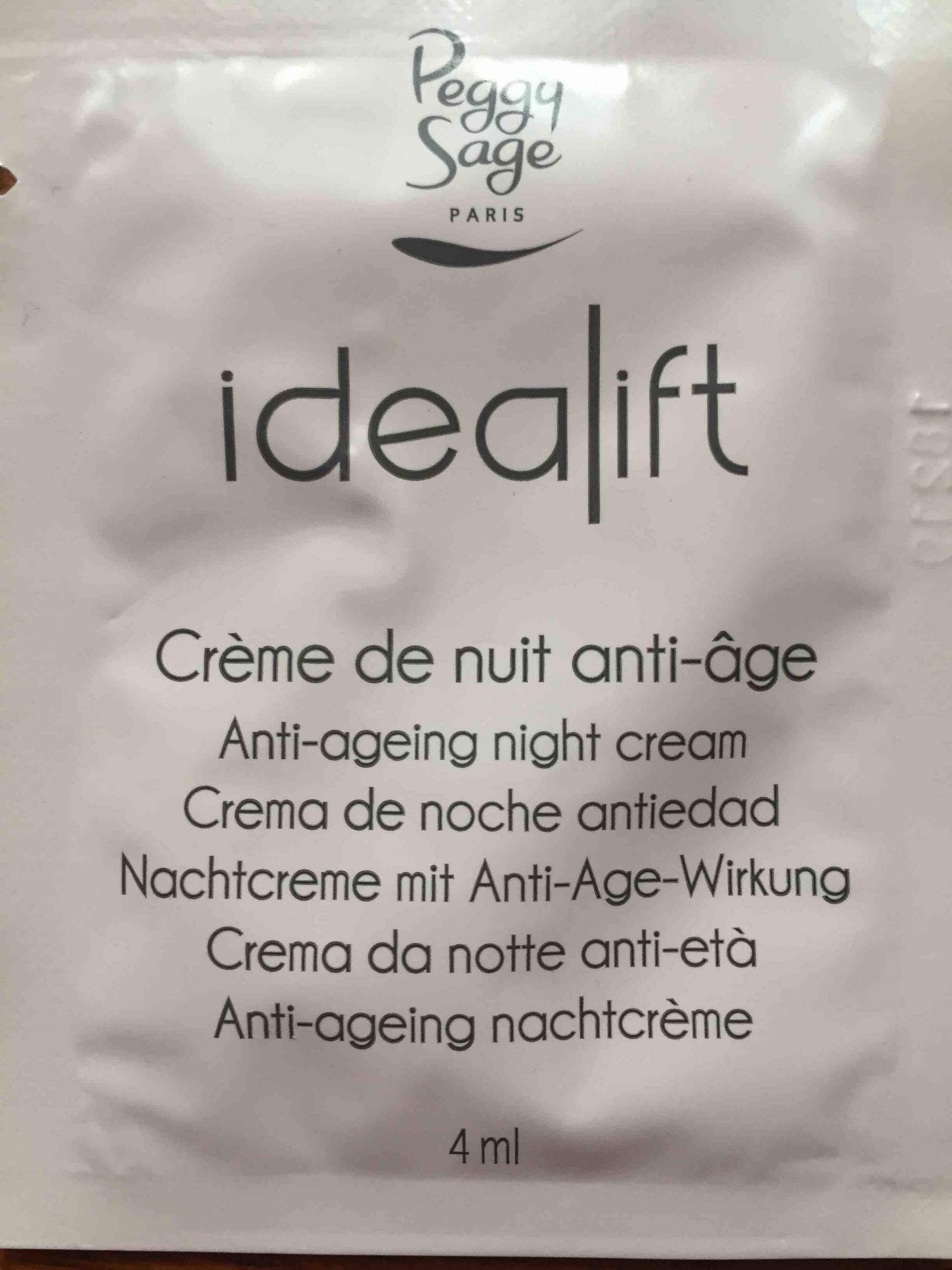 PEGGY SAGE - Idealift - Crème de nuit anti-âge