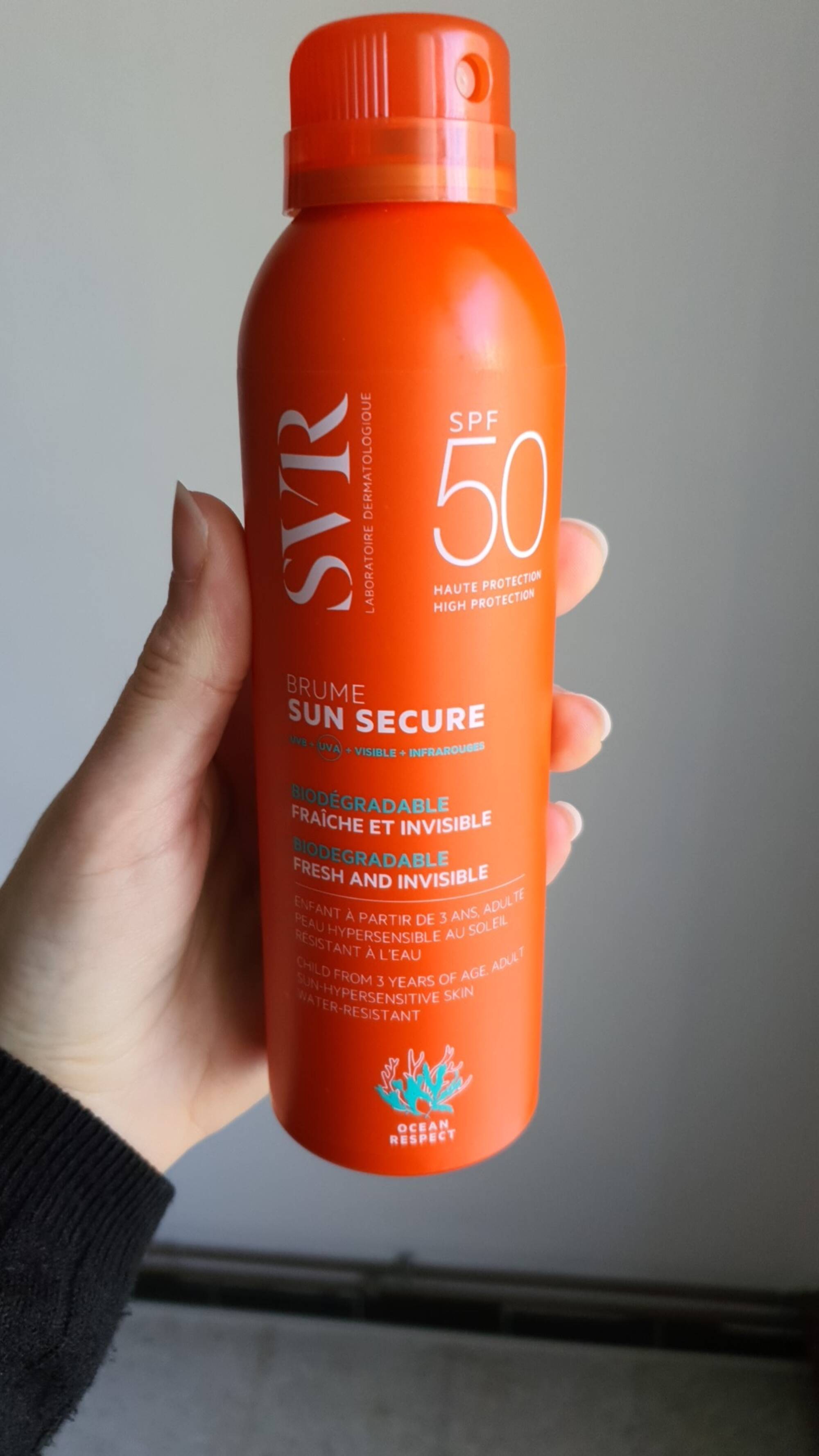 SVR LABORATOIRE DERMATOLOGIQUE - Brume Sun secure - SPF 50 Haute protection 