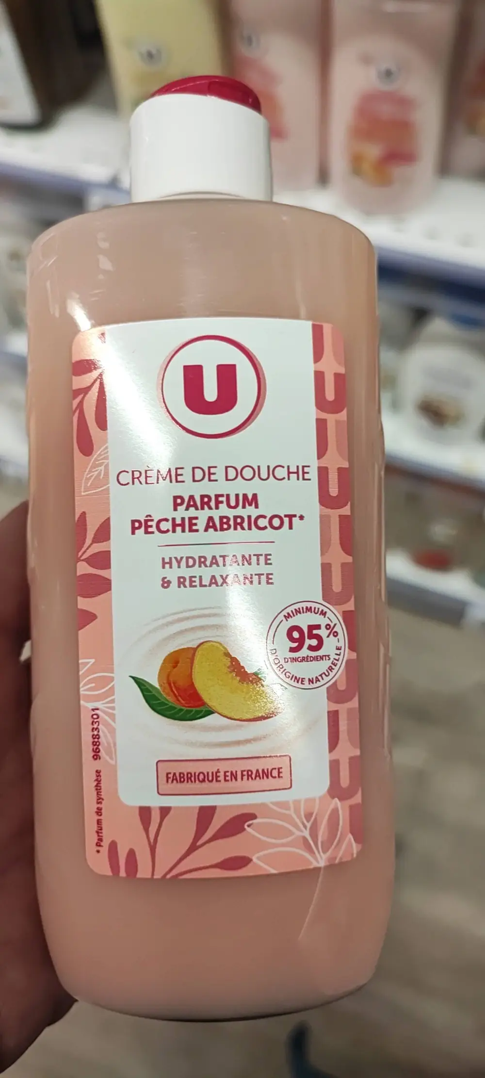 U - Crème de douche parfum pêche abricot