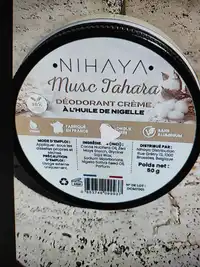 NIHAYA - Musc tahara - Déodorant crème à l'huile de nigelle