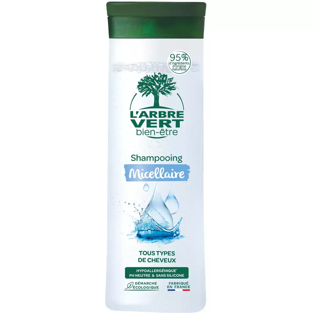 L'ARBRE VERT BIEN-ÊTRE - L'Arbre Vert Bien-être Shampooing Micellaire Tous types de cheveux - Hypoallergénique - 95% d'ingrédients d'origine naturelle - 250mL