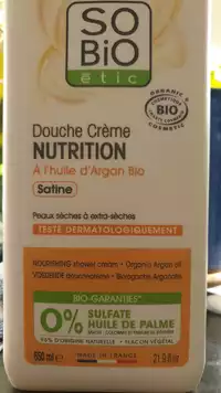 SO'BIO ÉTIC - Douche crème nutrition à l'huile d'argan bio satine