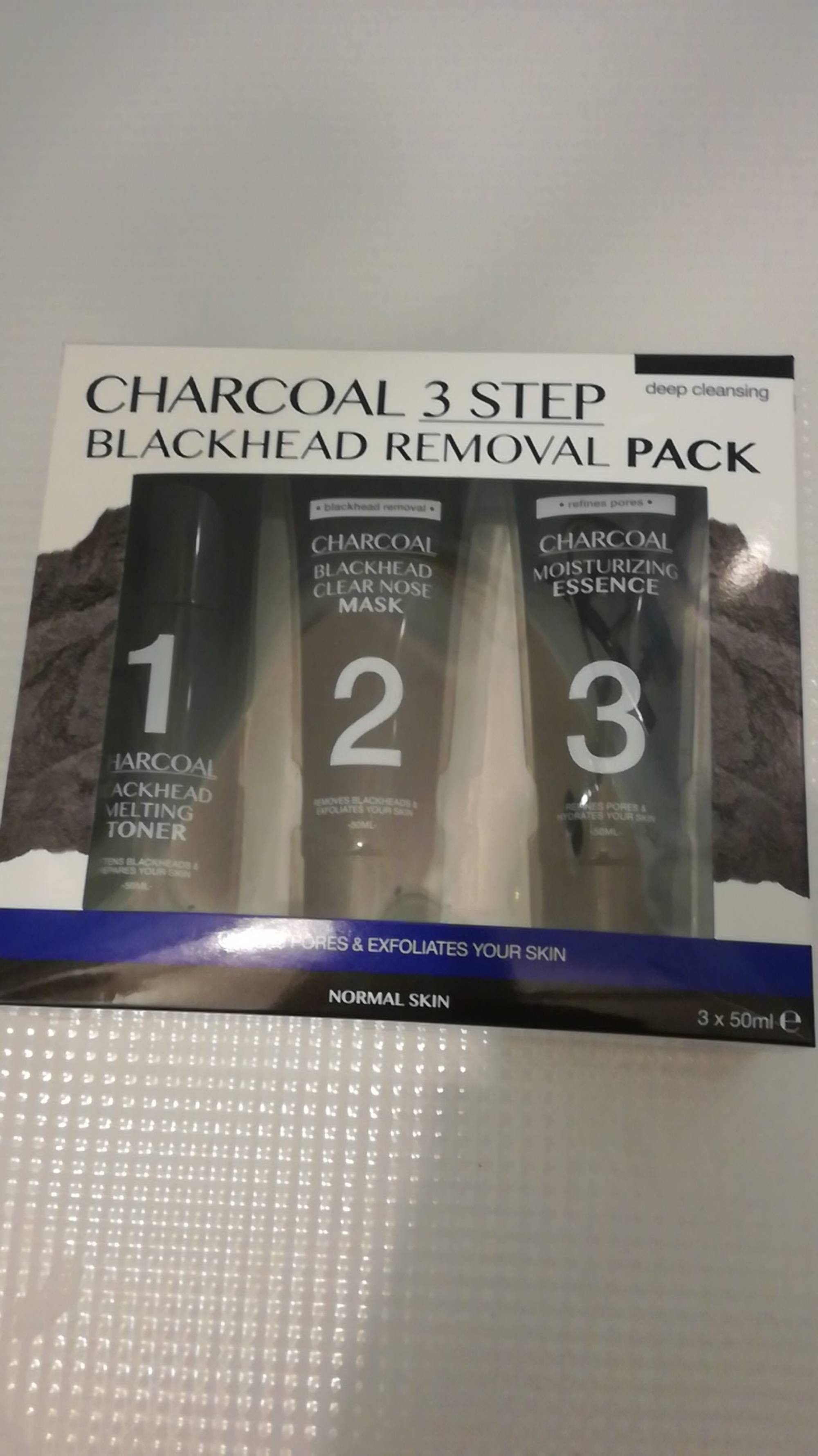 CHARCOAL - Charcoal 3 step - Blackhead removal pack
