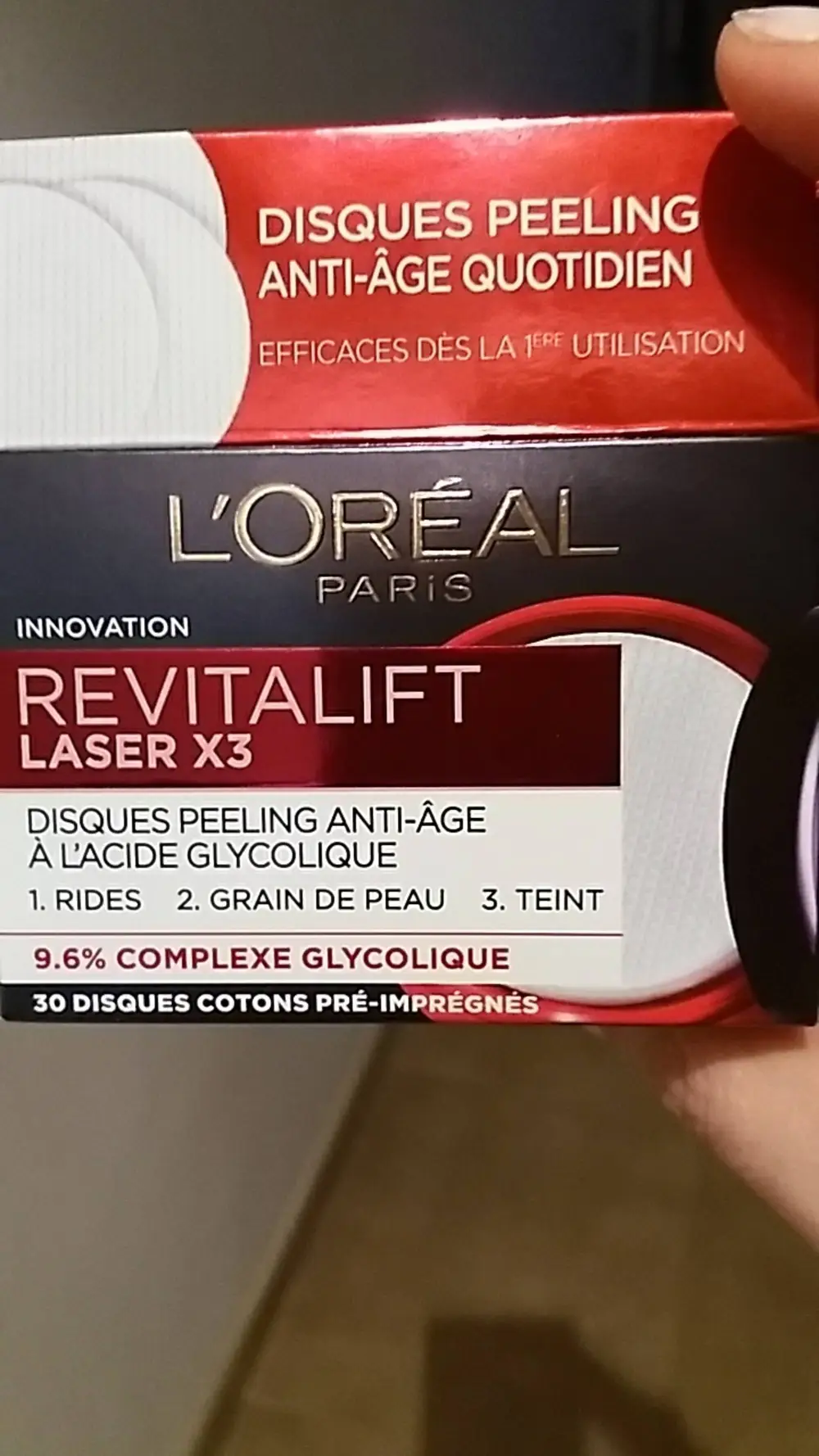 L'ORÉAL - Revitalift Laser x3 - Disques peeling anti-âge à l'acide glycolique