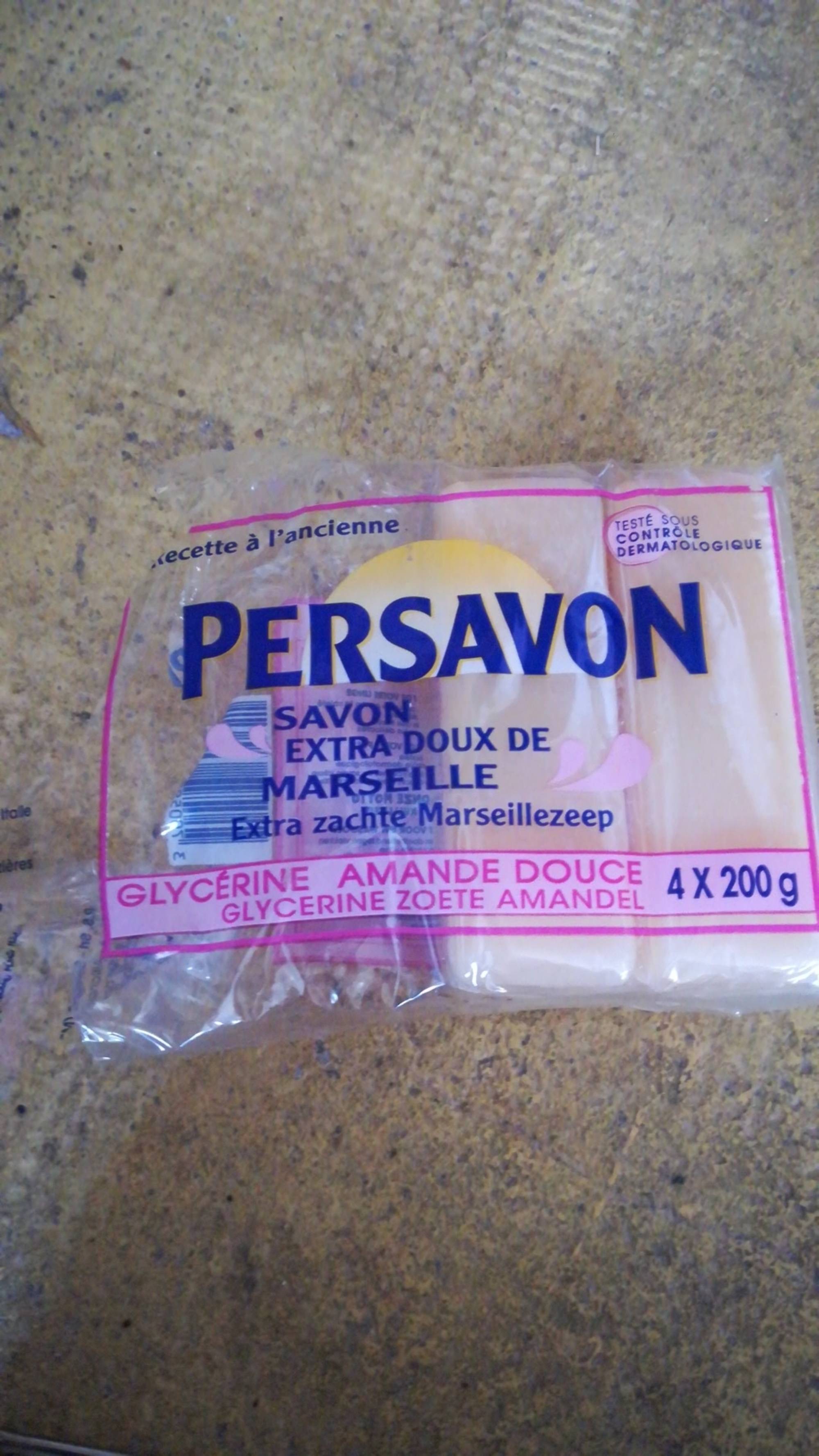 PERSAVON - Savon extra doux de Marseille - Glycérine Amande douce