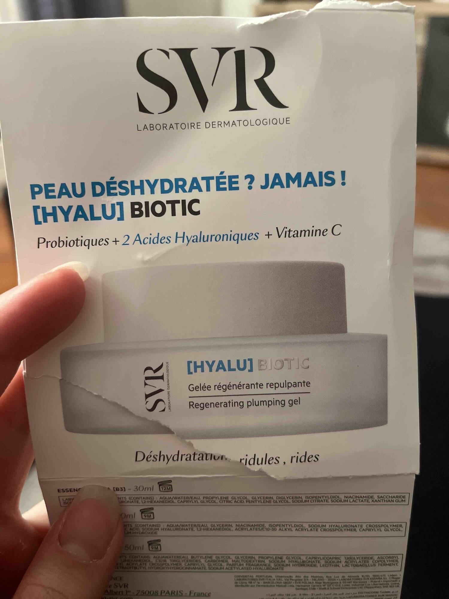 SVR - Hyalu biotic - Gelée régénérante repulpante