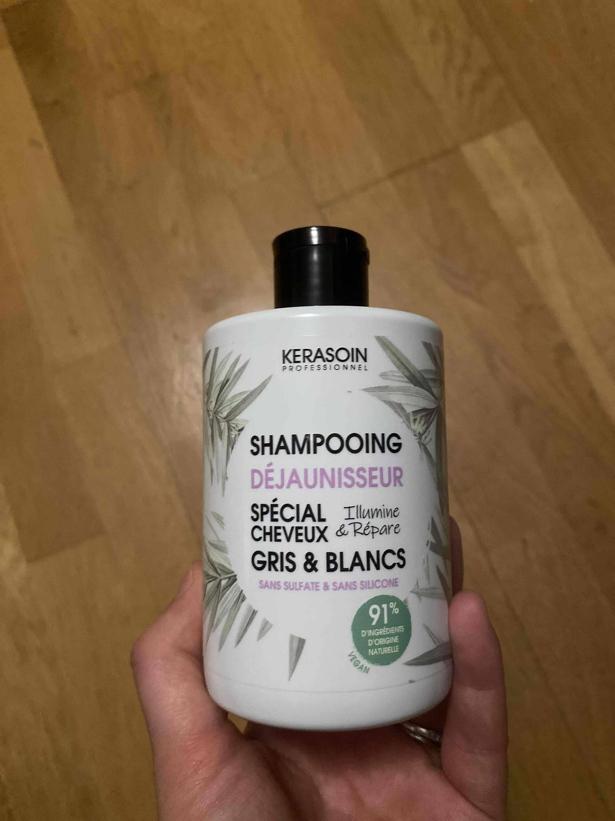 KERASOIN - Shampooing déjaunisseur spécial cheveux gris et blancs