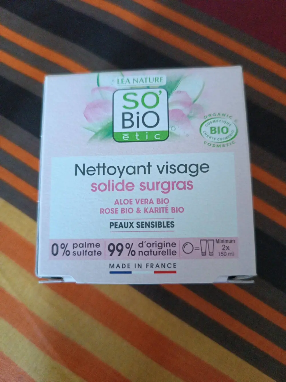 SO'BIO ÉTIC - Nettoyant visage solide surgras 