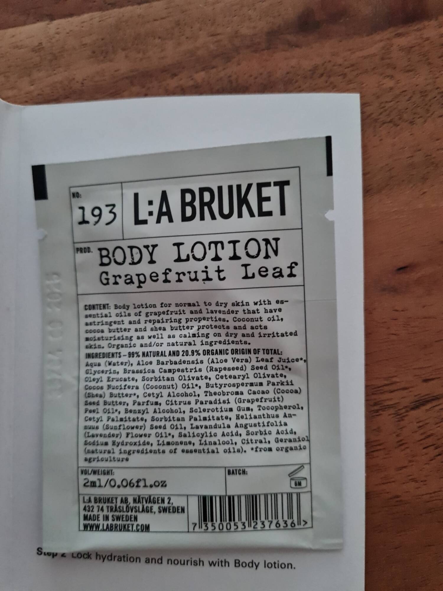 L:A BRUKET - Body lotion grapefruit leaf