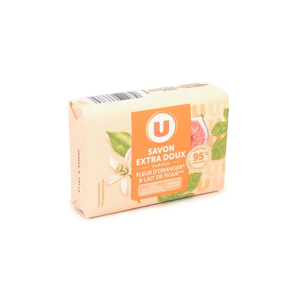 U - U SAVON EXTRA DOUX FLEUR ORANGER LAIT FIGUE 100G