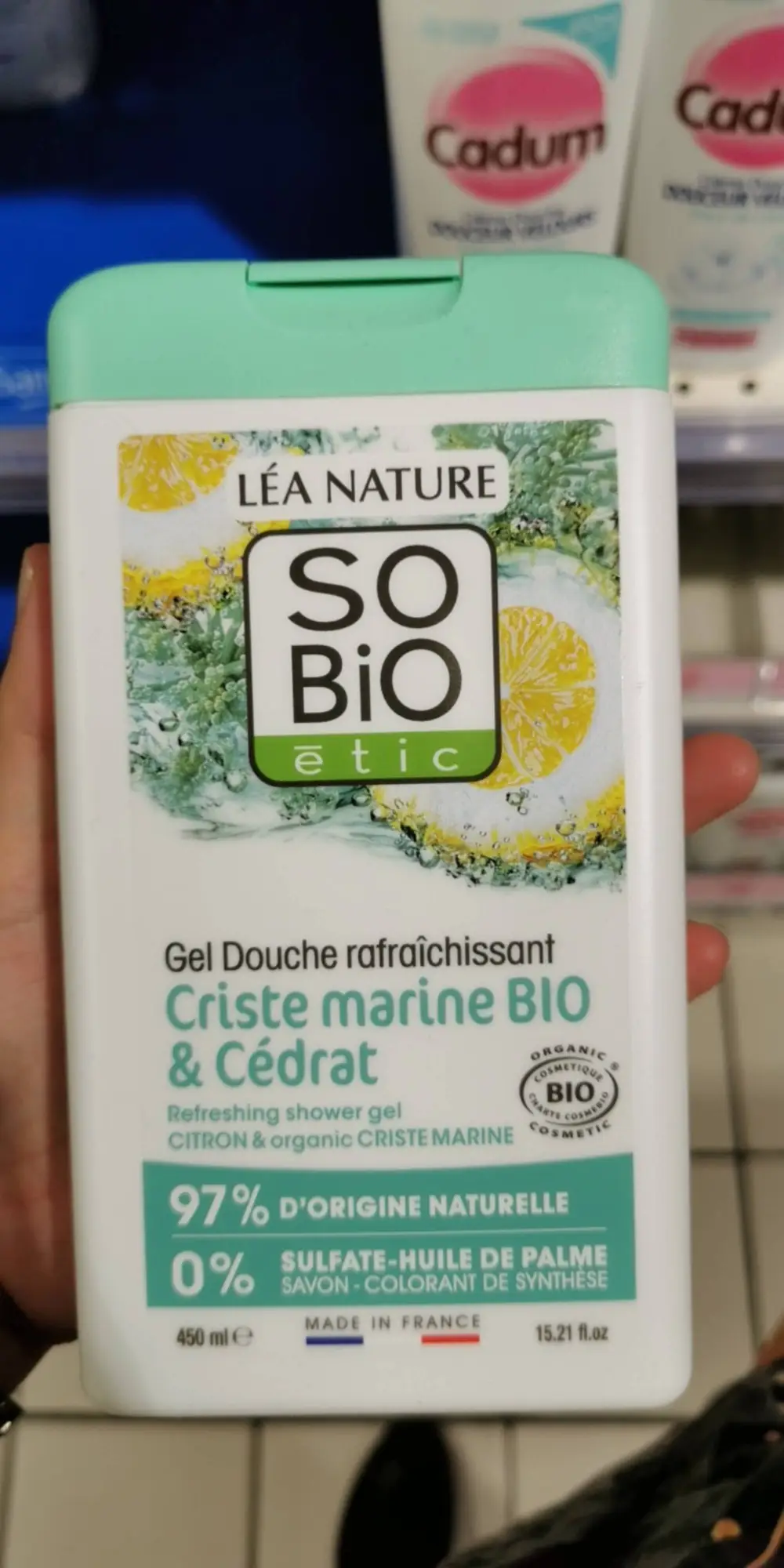 SO'BIO ÉTIC - Gel douche rafraîchissant criste marine bio & cédrat