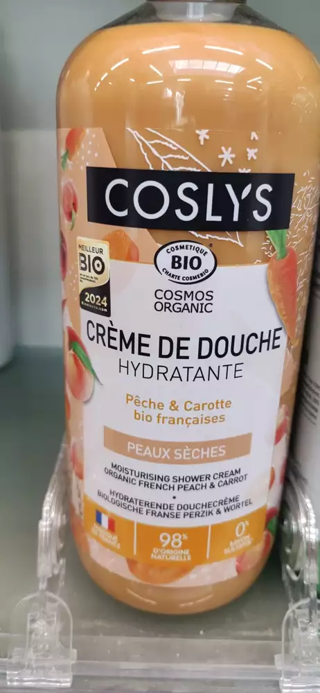 COSLYS - Crème de douche hydratante pêche et carotte