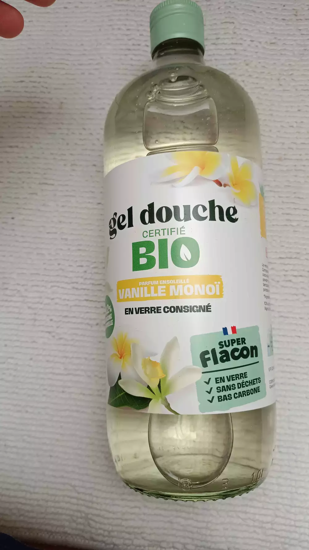 SUPER FLACON - Gel douche bio parfum ensoleillé vanille & monoï