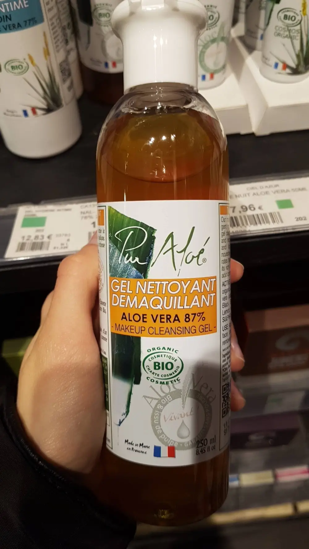 PUR ALOÉ - Gel nettoyant démaquillant à aloé vera 87%