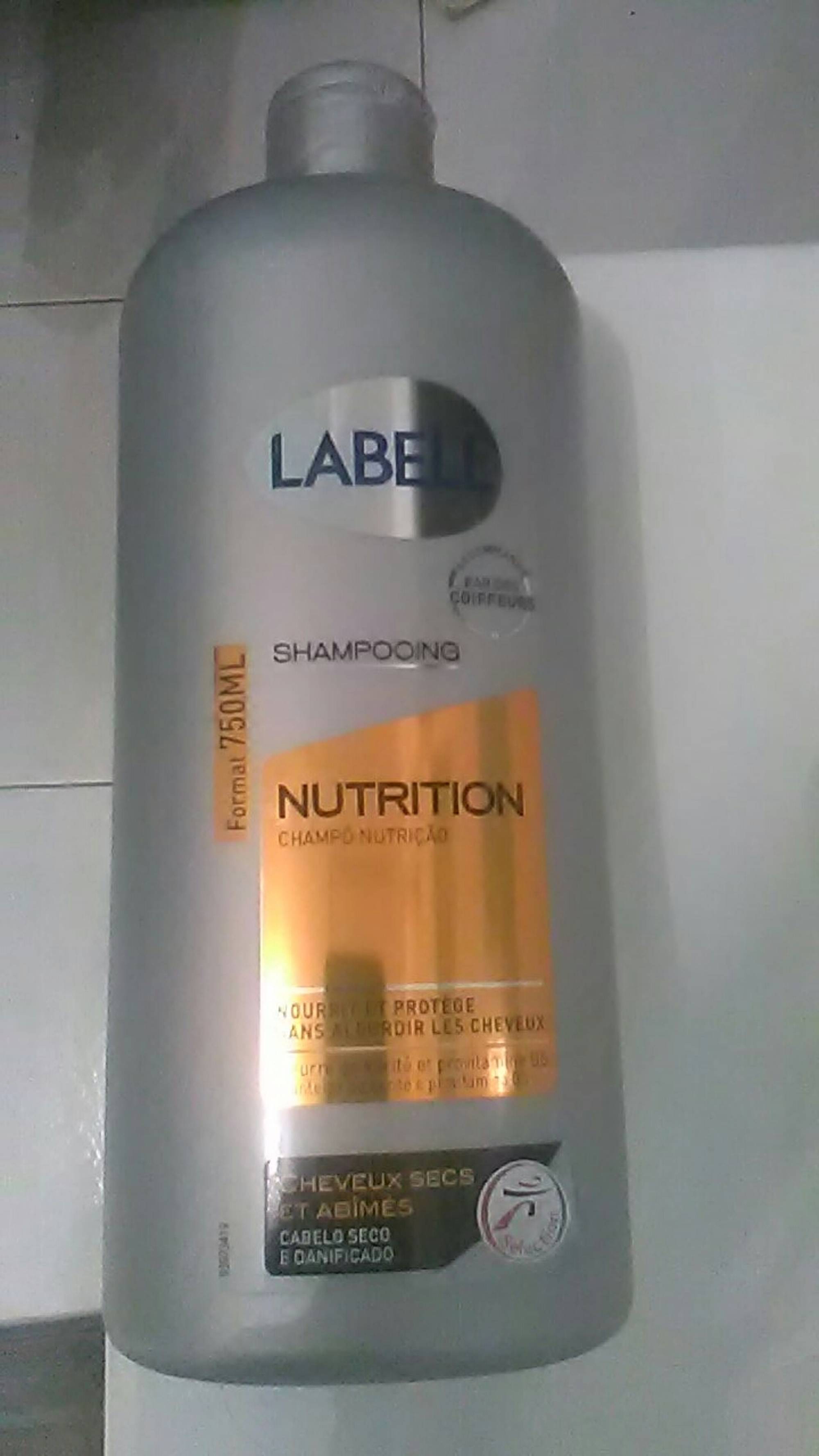 LABELL - Shampooing nutrition cheveux secs et abîmés