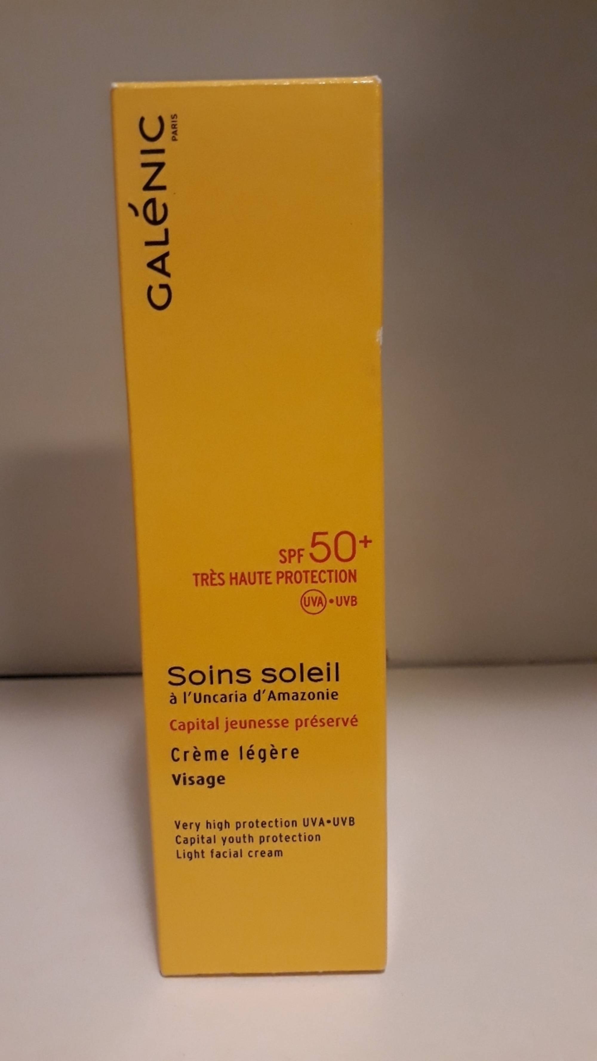 GALÉNIC - Soins soleil - Crème légère visage spf50+ 