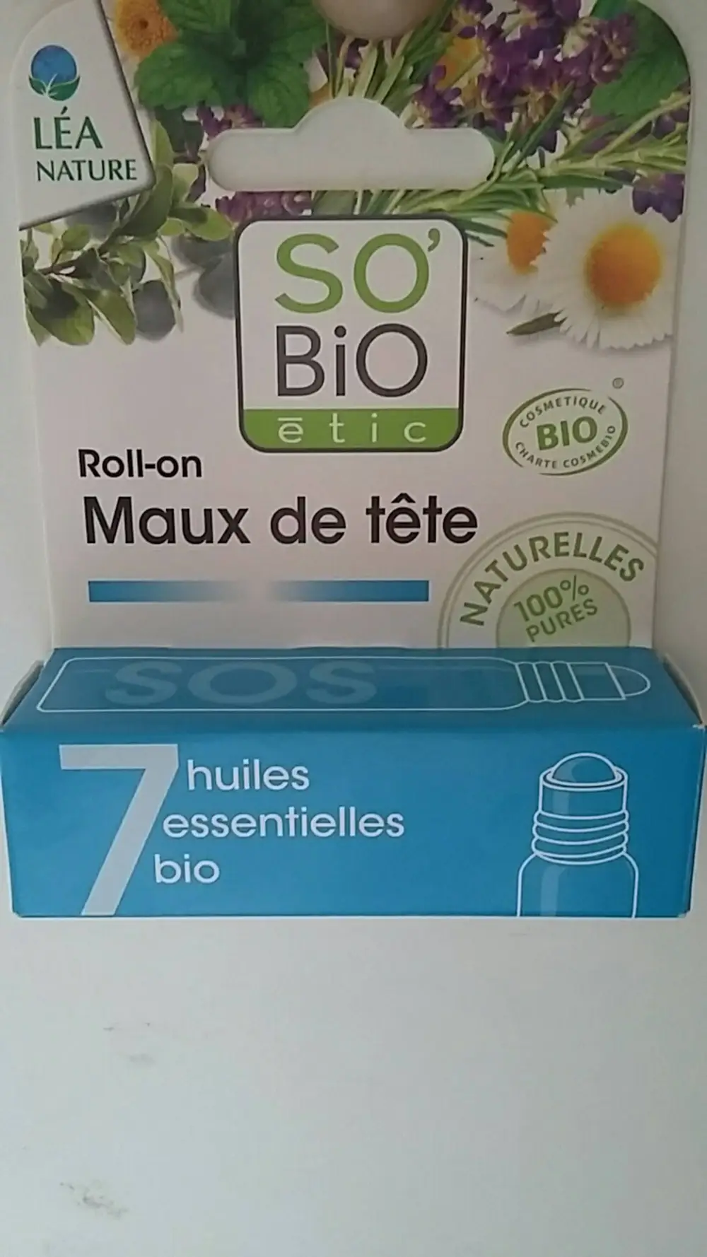 SO'BIO ÉTIC - Roll-on - Maux de tête - 7 huiles essentielles bio