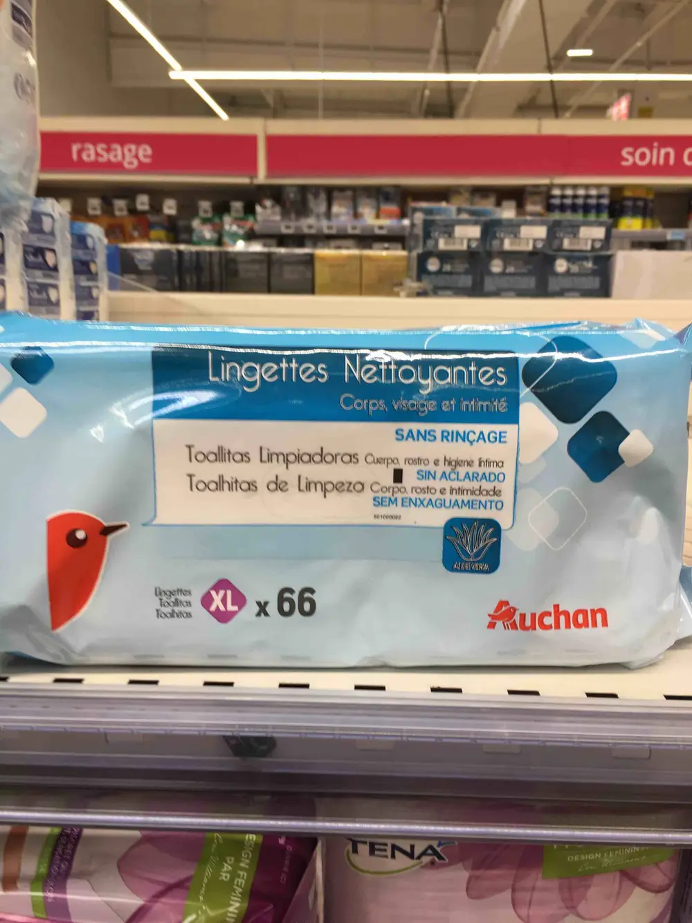 AUCHAN - Lingettes nettoyantes