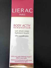 LIÉRAC - Body activ rénovateur - Lait sérum corps hydratant lissant