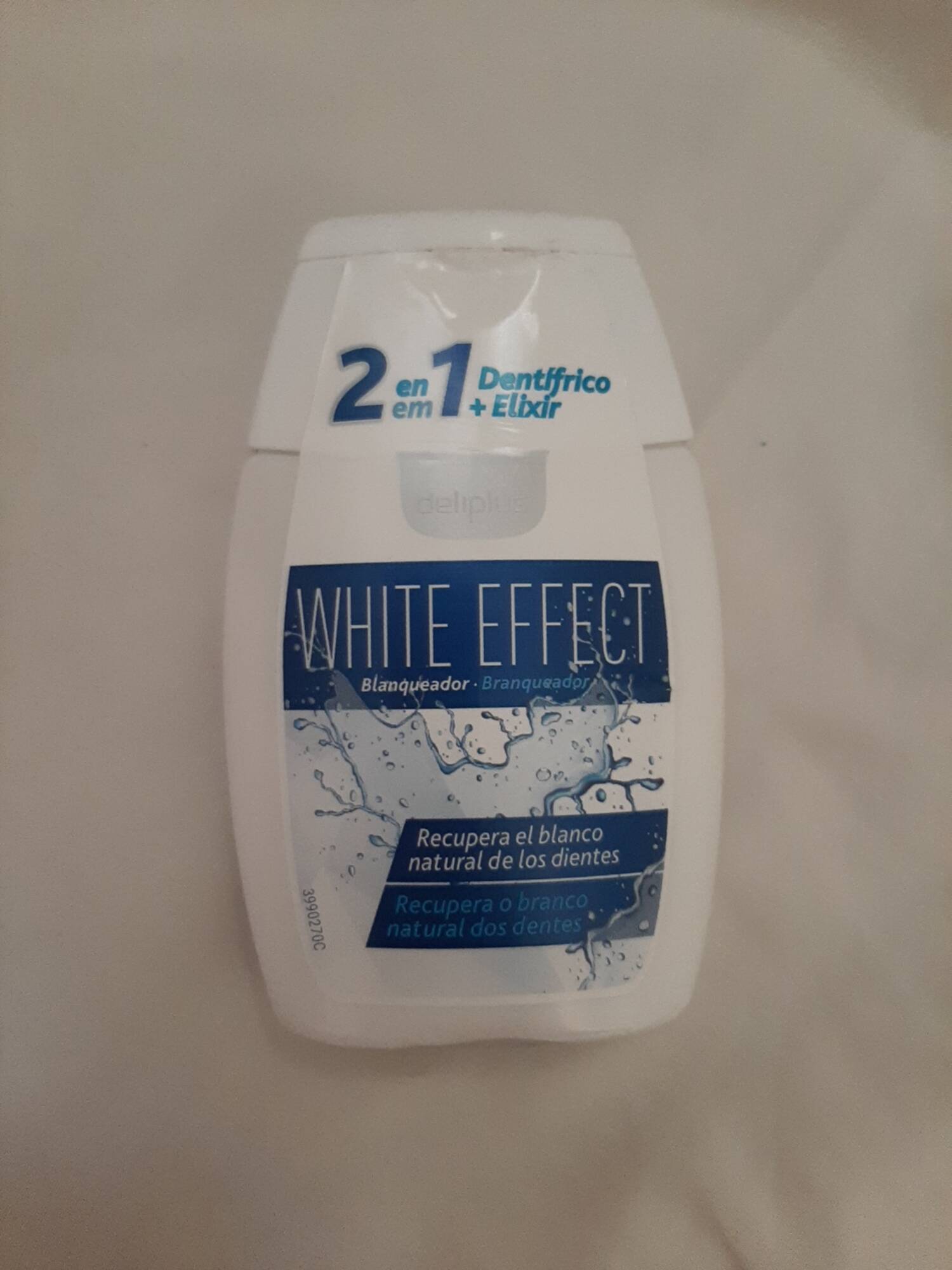 DELIPLUS - White effect - 2 en 1 Dentifrico + elixir