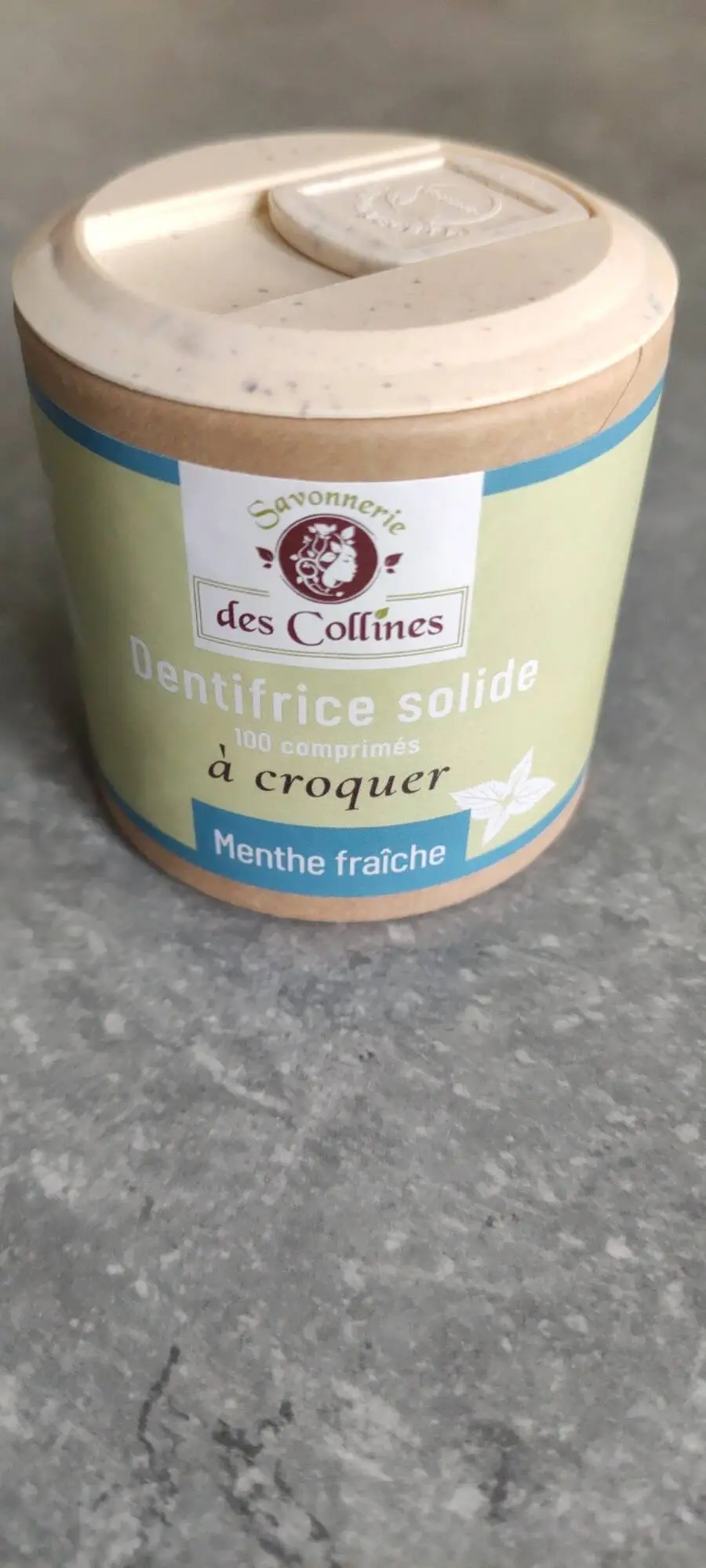 SAVONNERIE DES COLLINES - Dentifrice solide à croquer menthe fraîche 