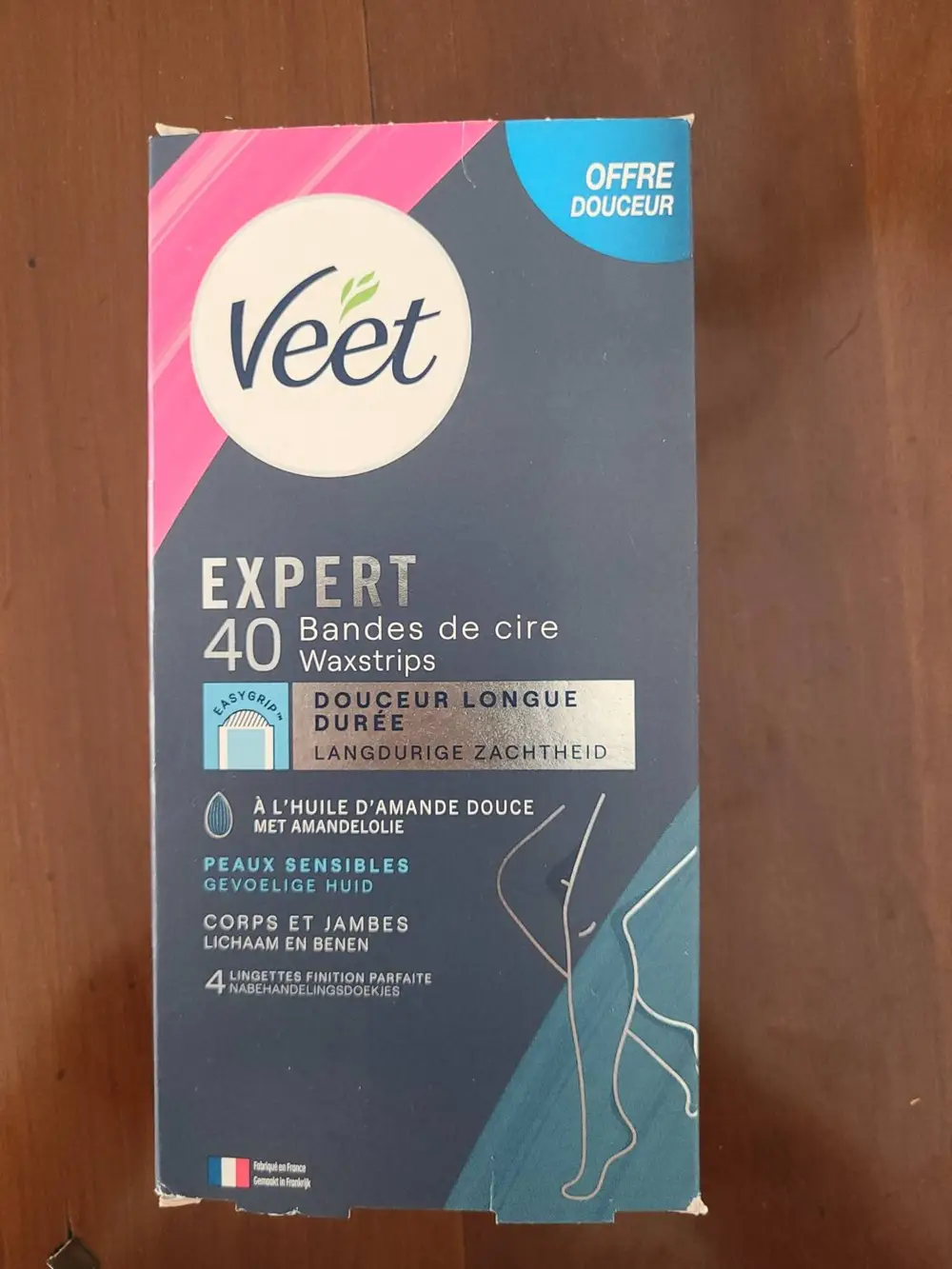 VEET - Expert - 40 Bandes de sire + 4 lingettes finition parfaite