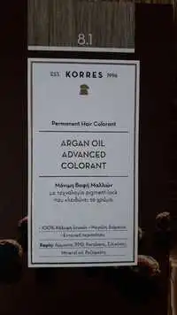 KORRES - Permanent hair colorant - Argan oil advanced colorant