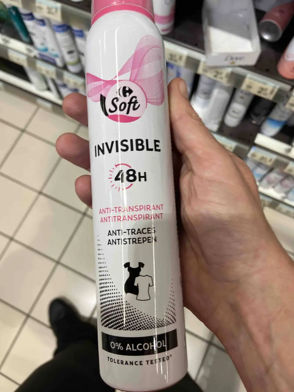 CARREFOUR - Soft invisible - Anti-transpirant 48h