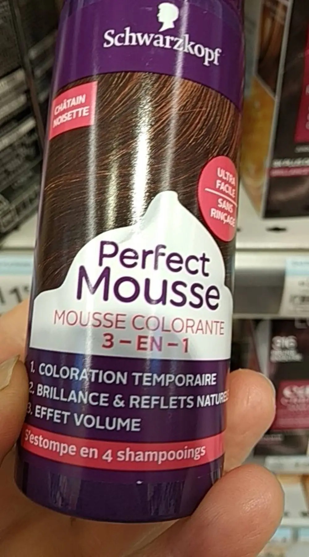 SCHWARZKOPF - Perfect mousse - Mousse colorante 3-en-1 châtain noisette