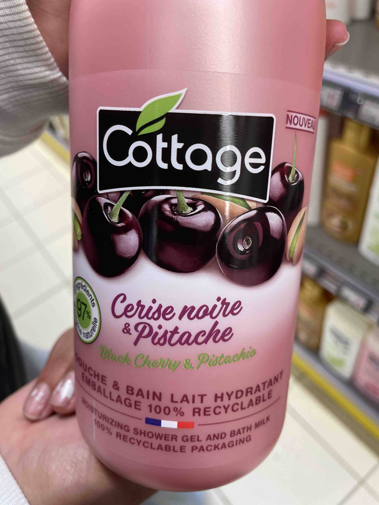 COTTAGE - Cerise noire & Pistache - Douche & bain lait hydratant