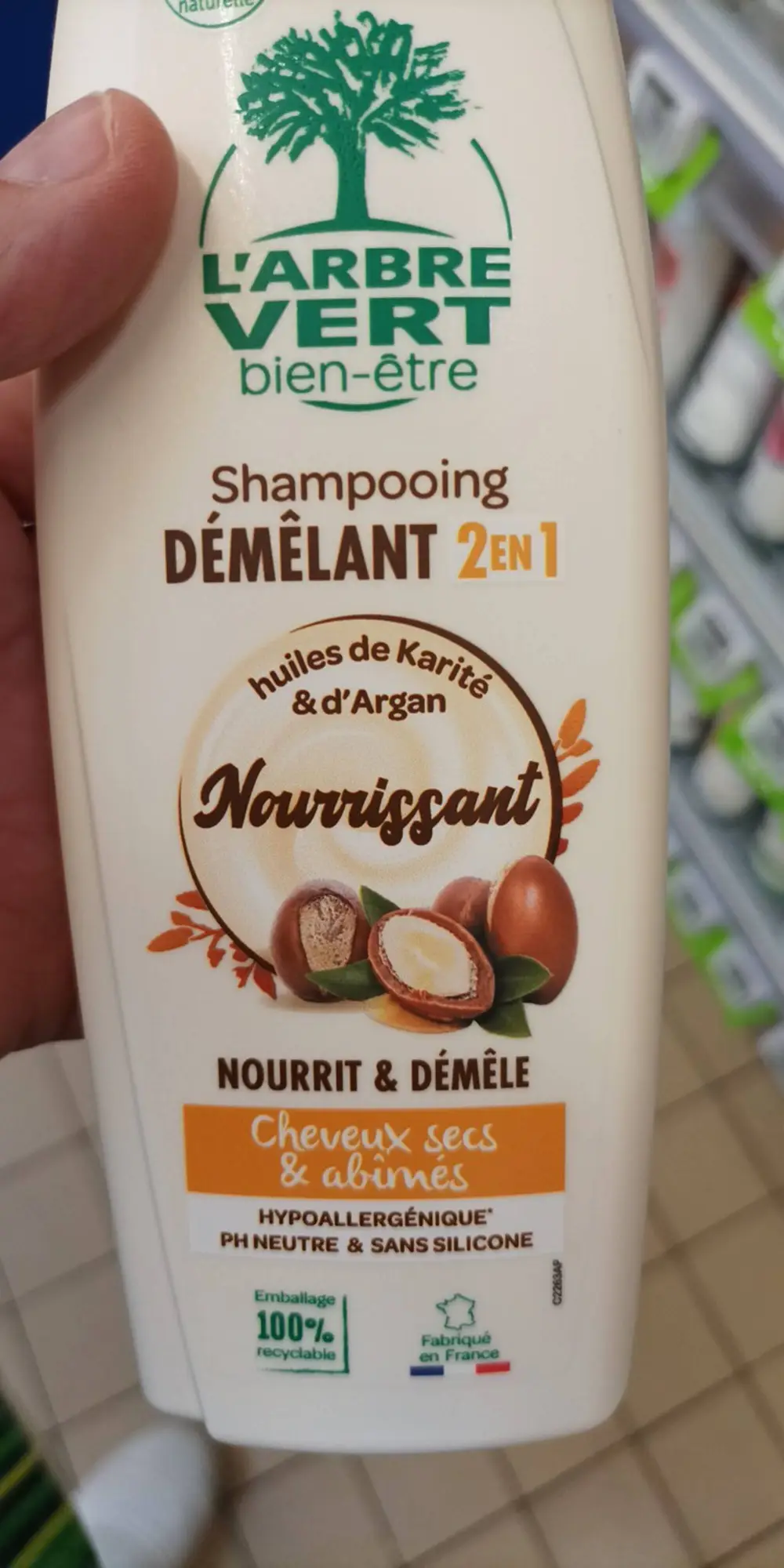 L'ARBRE VERT - Cheveux secs & abimés - Shampooing démêlant 2 en 1