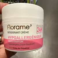 FLORAME - Hypoallergénique - Déodorant crème 24h