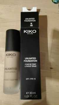 KIKO - Unlimited - Fond de teint SPF 15 n°40