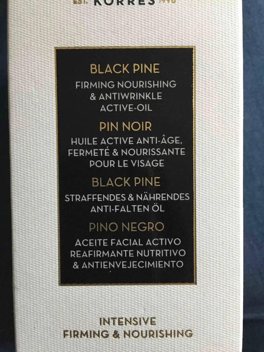 KORRES - Pin noir - Huile active anti-âge, fermeté & nourrissante pour le visage