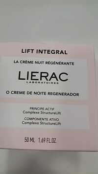 LIÉRAC - Lift integral - La crème nuit régénérante