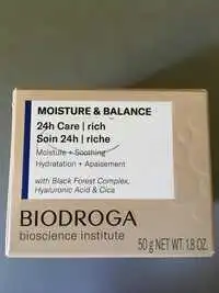 BIODROGA - Moisture et balance - Soin 24h riche