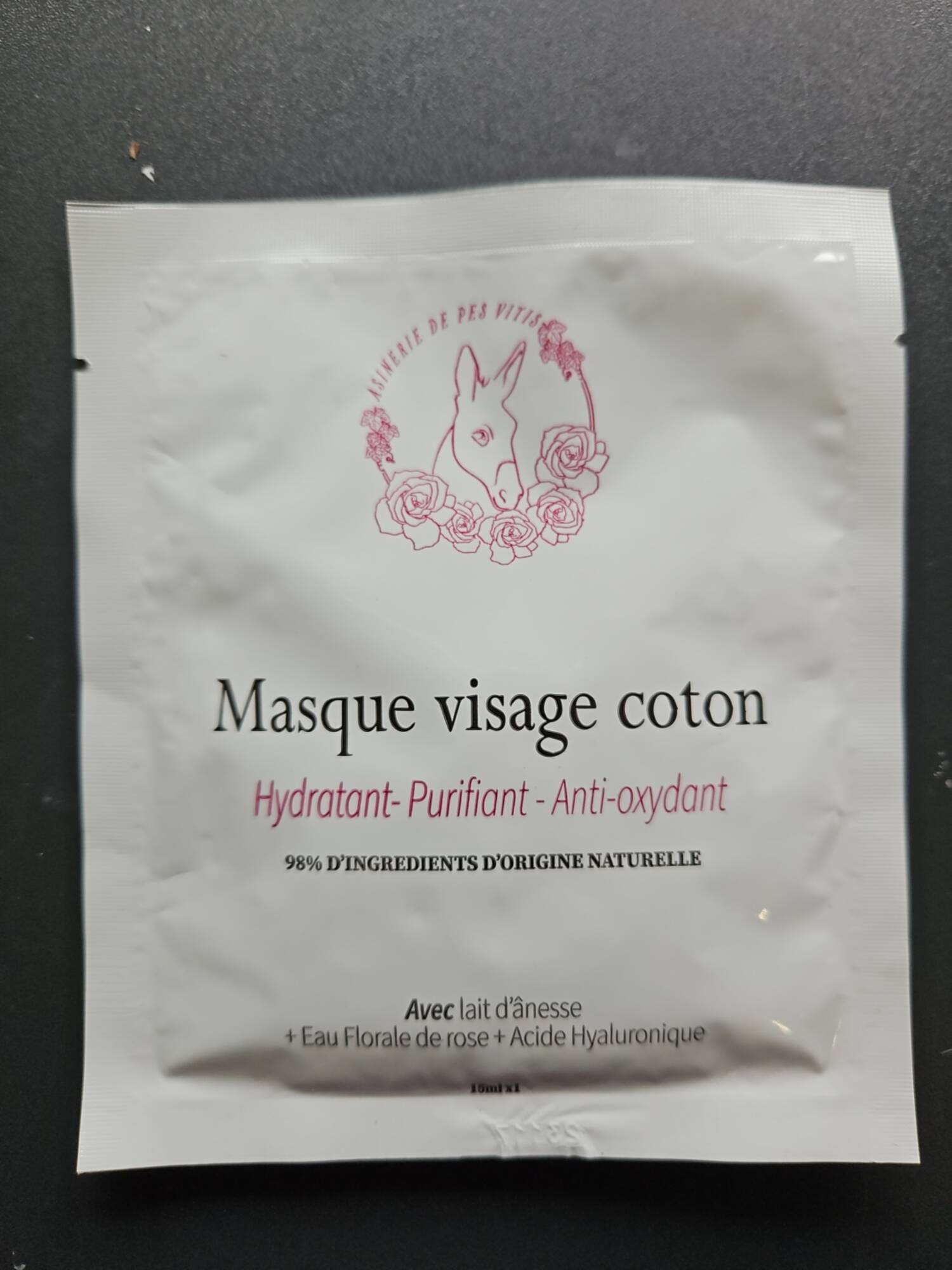 ASINERIE DE PES VITIS - Masque visage coton_hydratant-purifiant-anti-oxydant