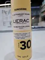 LIÉRAC - Sunissime - Lait fondant solaire corps spf 30