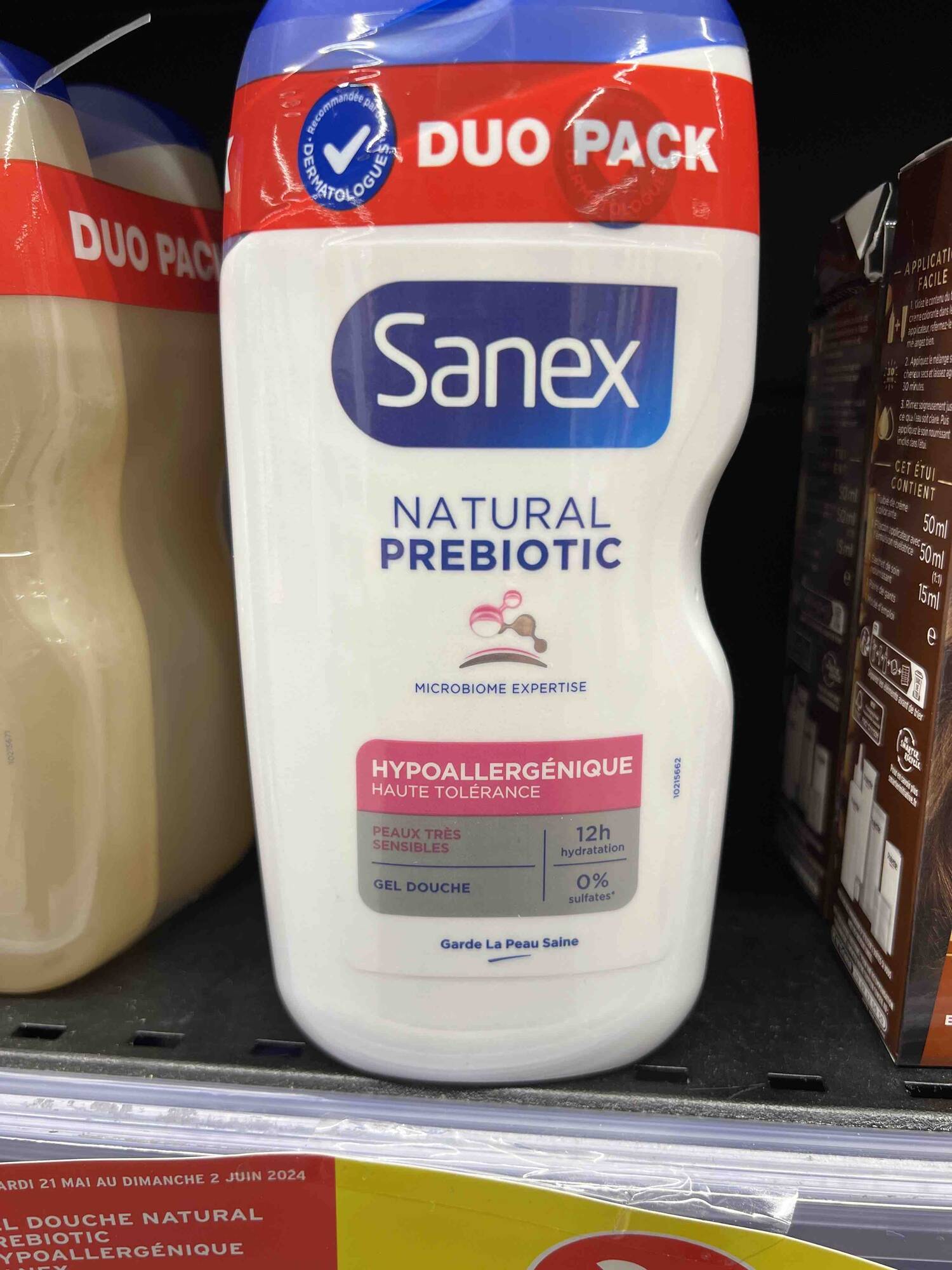 SANEX - Natural prebiotic - Gel douche 12h hydratation