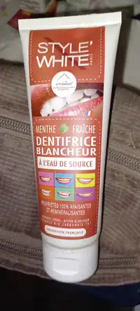 STYLE'WHITE - Dentifrice blancheur à l'eau de souce menthe fraîche