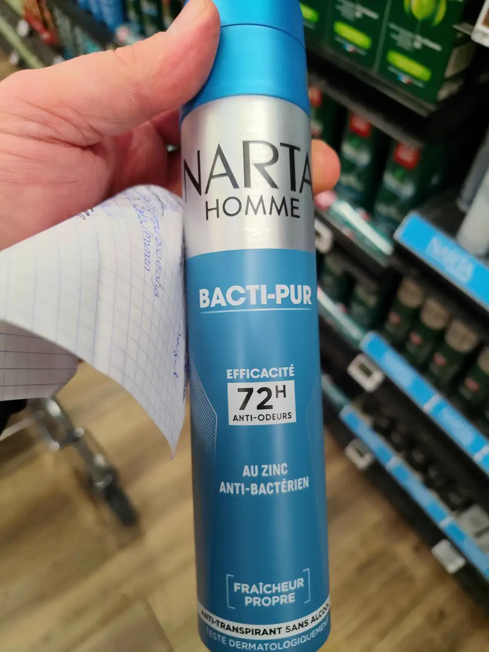 NARTA - Bacti-pur homme - Anti-transpirant sans alcool 72h