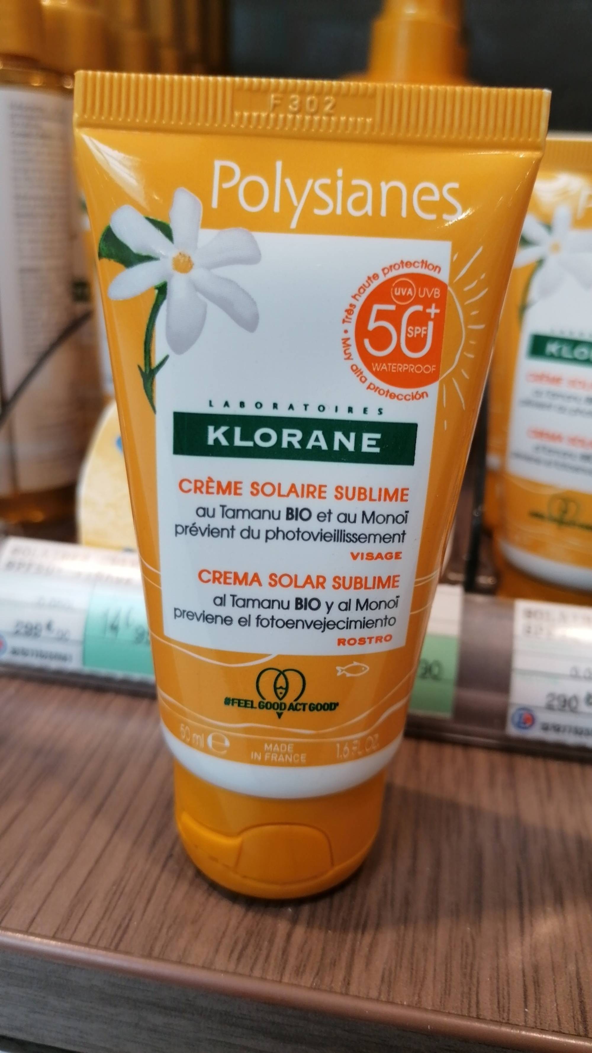 KLORANE - Polysianes - Crème solaire sublime SPF 50+