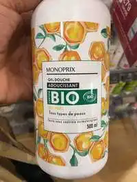 MONOPRIX - Gel douche adoucissant bio au miel